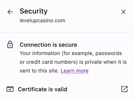 LevelUp SSL info